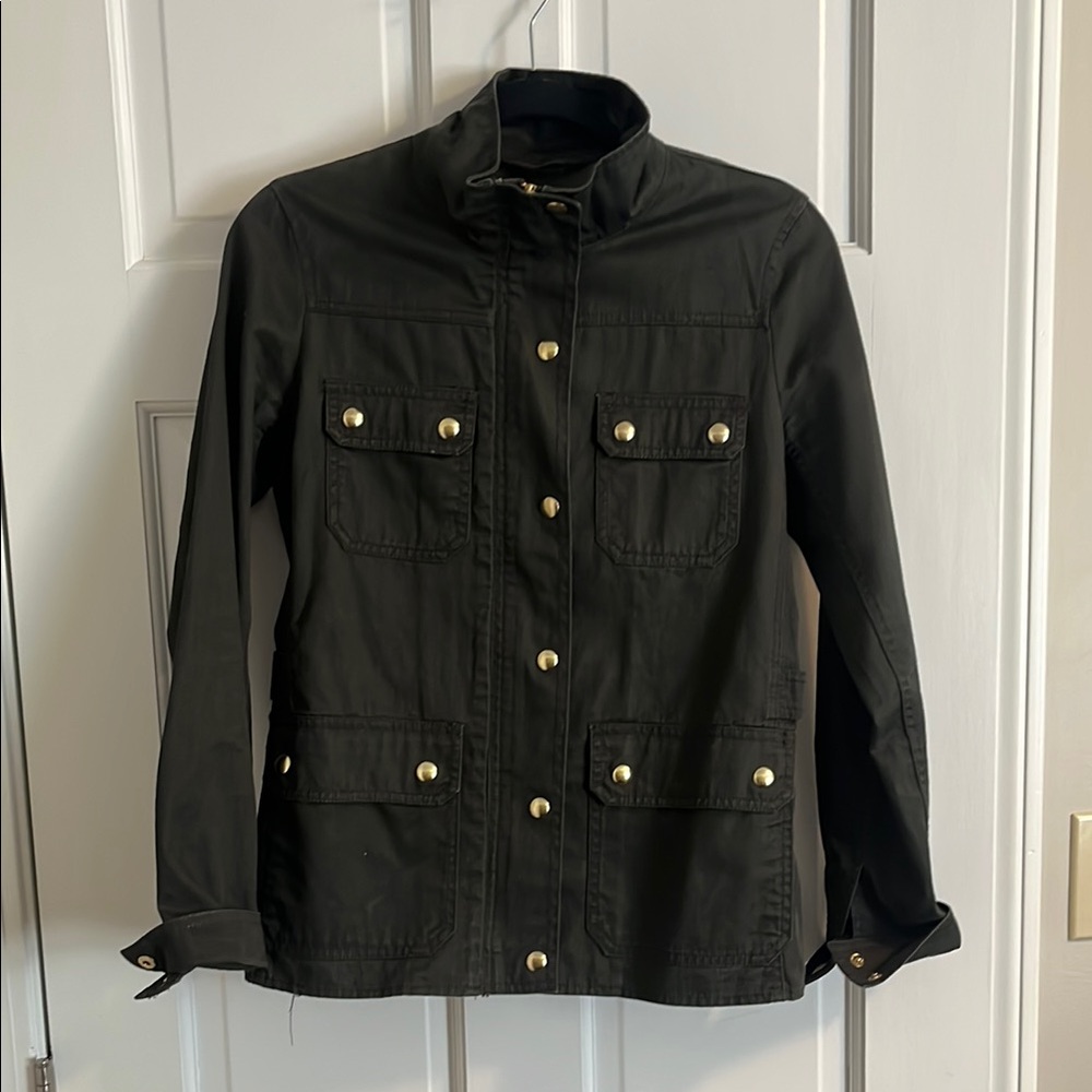 JCrew Downtown Field Utility Jacket. Size XS. Green and gold. RIC.